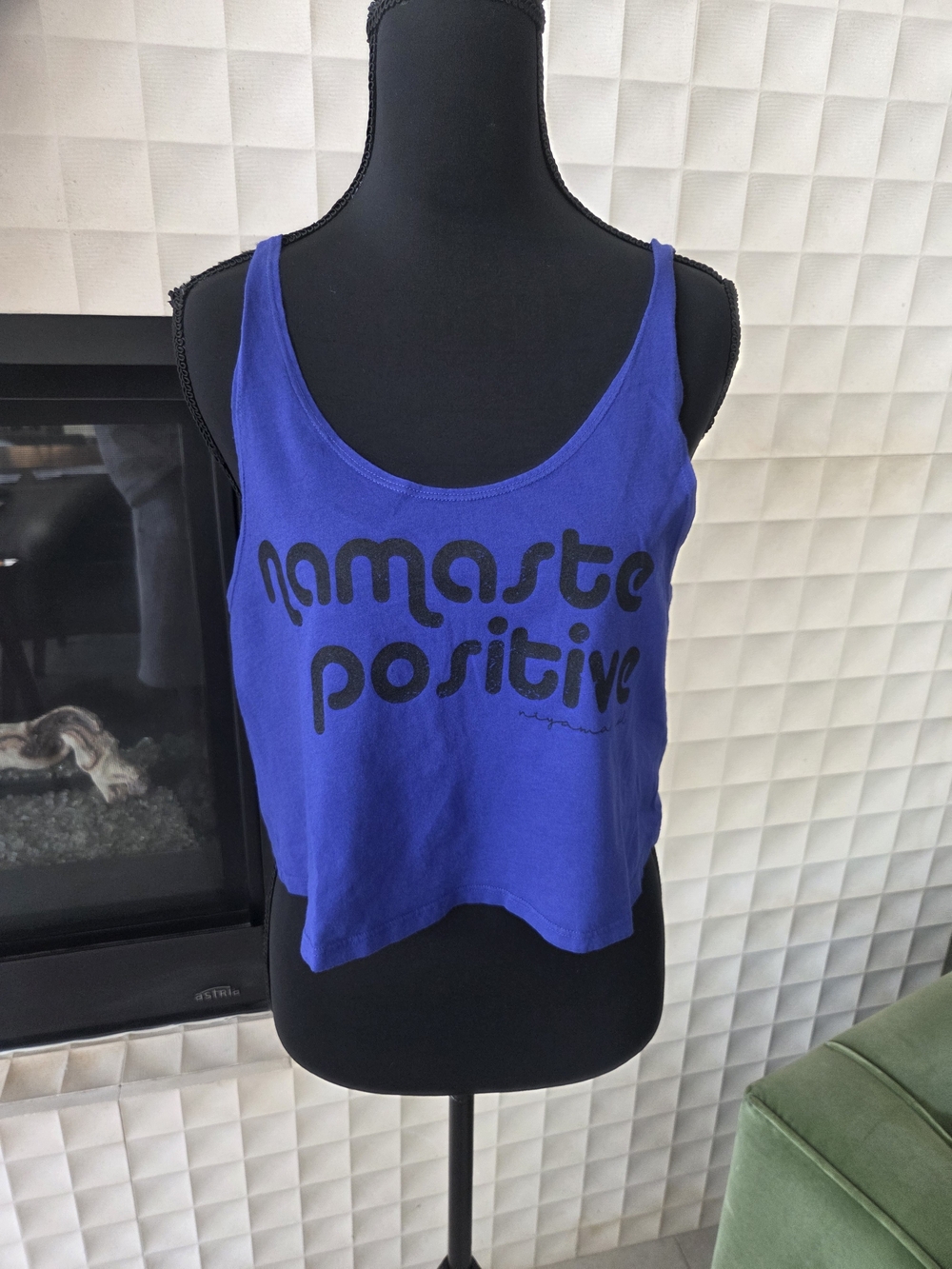 Namaste Positive Niyama Sol Organic Cotton La Jolla Tank Top Electric Indigo XS